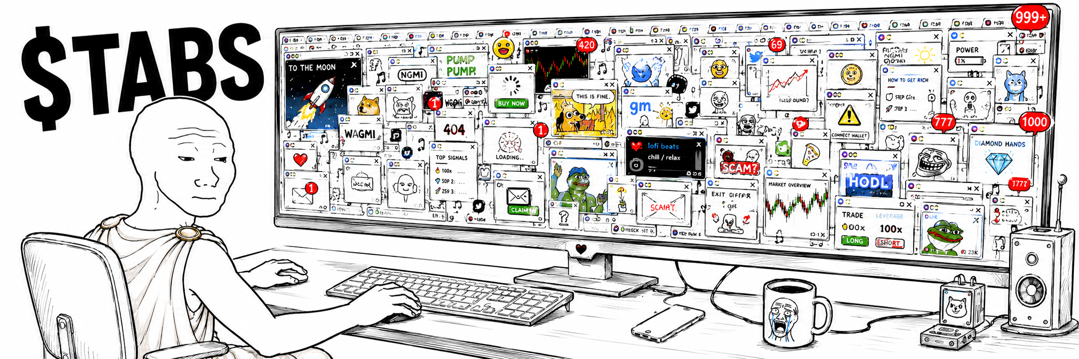 dozens of tabs open
